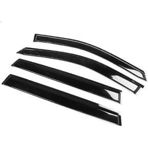 IKON MOTORSPORTS, Tape on Window Visor Compatible with 2019-2024 Toyota RAV4, Acrylic Dark Smoke 4PCS Sun Rain Shade Guard Wind Vent Air Deflector