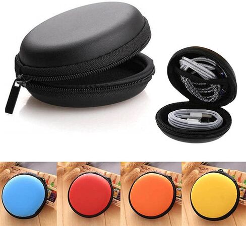 AKOAK 6 Pcs Portable Round Earphone Storage Box USB Data Cable Hard Disk Zipper Bag Storage Bag in Saudi Arabia