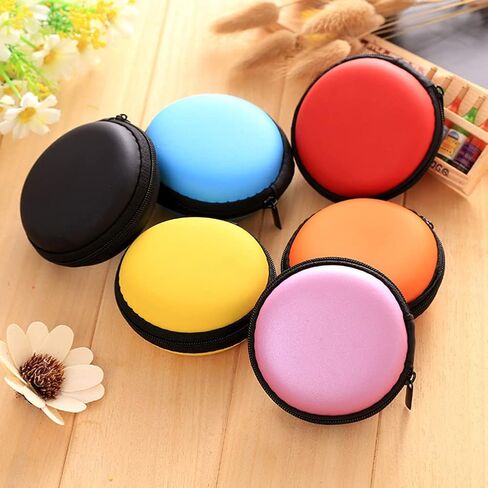 AKOAK 6 Pcs Portable Round Earphone Storage Box USB Data Cable Hard Disk Zipper Bag Storage Bag in Saudi Arabia