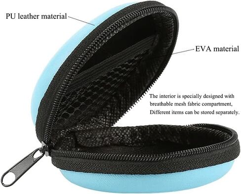 AKOAK 6 Pcs Portable Round Earphone Storage Box USB Data Cable Hard Disk Zipper Bag Storage Bag in Saudi Arabia