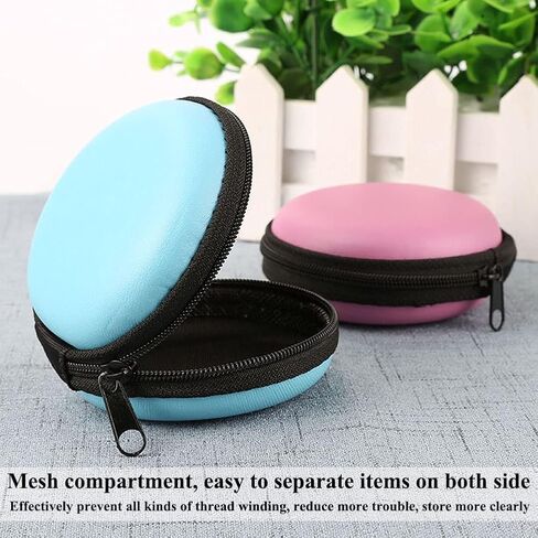 AKOAK 6 Pcs Portable Round Earphone Storage Box USB Data Cable Hard Disk Zipper Bag Storage Bag in Saudi Arabia