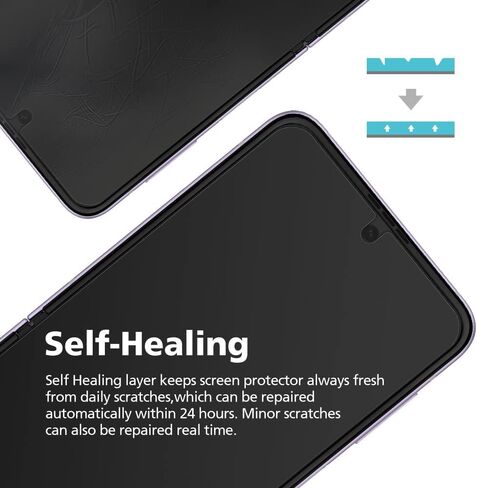 [3+3 Pack] For Samsung Galaxy Z Flip 4 5g, EPU+TPU Anti-Glare Matte Screen Protector, 3 Pack Full Covered Inside + 3 Pack Outer Film, Anti-Fingerprint, Self-Healing, Easy Installation with Alignment Tool in Saudi Arabia