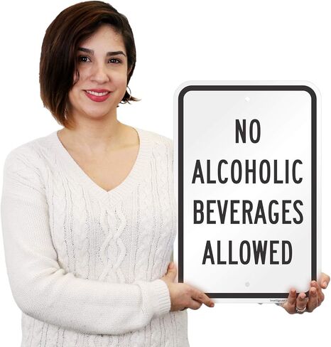 SmartSign - K-1009-AL-12x18 لافتة "ممنوع تناول المشروبات الكحولية" | ألومنيوم مقاس 12 × 18 بوصة in Kuwait