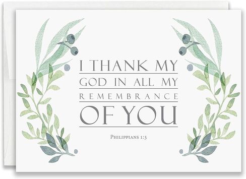 Religious Thank You Cards with Bible Verse - Watercolor Scripture Design - Pack of 24 - Rectangle in Saudi Arabia