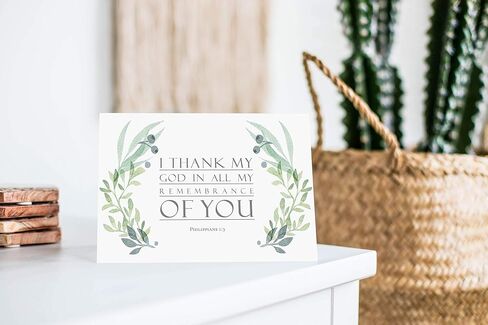 Religious Thank You Cards with Bible Verse - Watercolor Scripture Design - Pack of 24 - Rectangle in Saudi Arabia