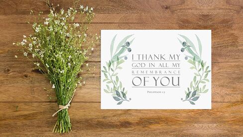 Religious Thank You Cards with Bible Verse - Watercolor Scripture Design - Pack of 24 - Rectangle in Saudi Arabia