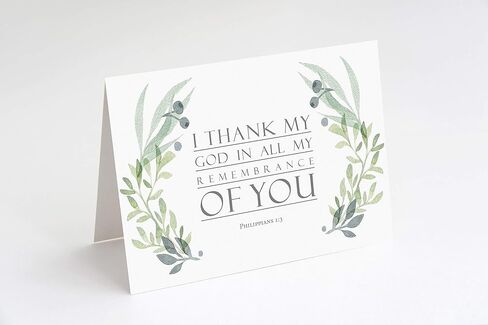 Religious Thank You Cards with Bible Verse - Watercolor Scripture Design - Pack of 24 - Rectangle in Saudi Arabia