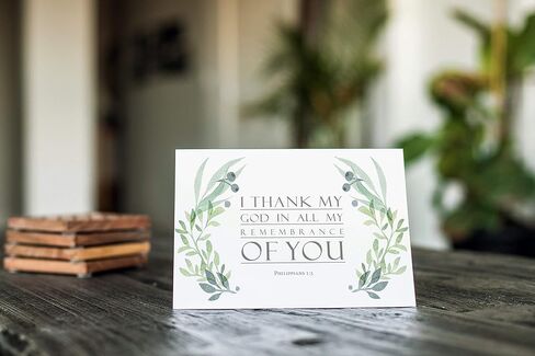 Religious Thank You Cards with Bible Verse - Watercolor Scripture Design - Pack of 24 - Rectangle in Saudi Arabia
