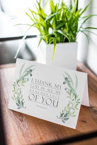 Religious Thank You Cards with Bible Verse - Watercolor Scripture Design - Pack of 24 - Rectangle in Saudi Arabia