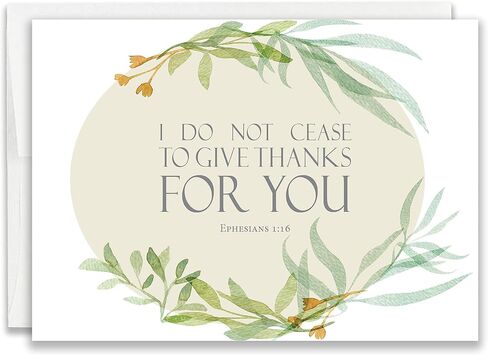 Religious Thank You Cards with Bible Verse - Watercolor Scripture Design - Pack of 24 - Rectangle in Saudi Arabia
