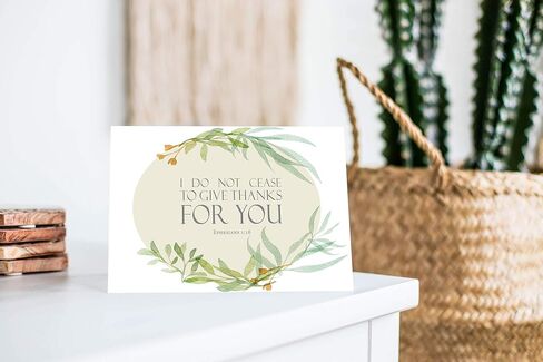 Religious Thank You Cards with Bible Verse - Watercolor Scripture Design - Pack of 24 - Rectangle in Saudi Arabia