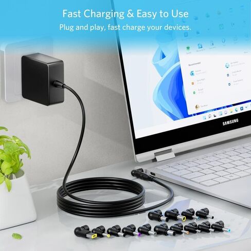 Belker 90W Universal Laptop Charger Power Adapter Cord Supply Replacement for Dell Hp Acer Asus Lenovo Thinkpad Toshiba Samsung Sony Fujitsu Notebook Ultrabook Chromebook in Saudi Arabia