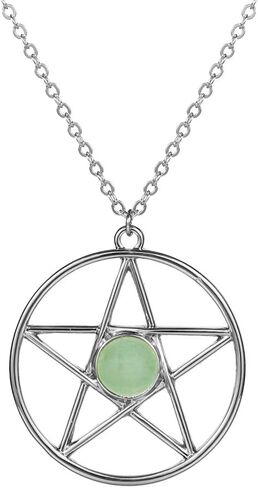 Pentagram Star Semi-Precious Stones Pendant Wiccan Pagan Necklace 18 Inch in Saudi Arabia