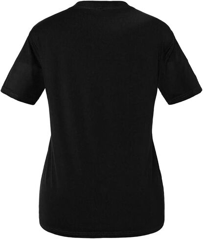 تيشيرتات جرافيك للسيدات من LovelyWholesale، مطبوع عليها شعار، قمصان صيفية غير رسمية بأكمام قصيرة in Kuwait