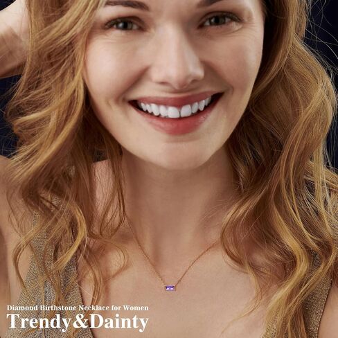 Gold Necklace for Women - 18K Gold Filled Birthstone Pendant Necklace 12 Months Birthstone Necklace Emerald Blue White Necklace Gold Necklace Gold Jewelry for Women Jewelry Gifts in Saudi Arabia