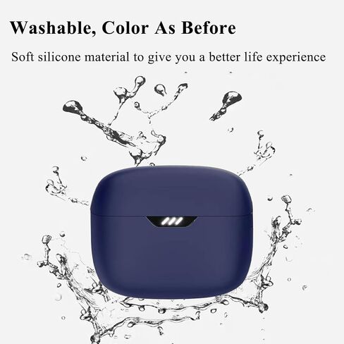 Silicone Case Compatible with JBL Tune Buds Earbuds, Shockproof Protective Earbuds Cover with Carabiner Accessories(Black) in Kuwait