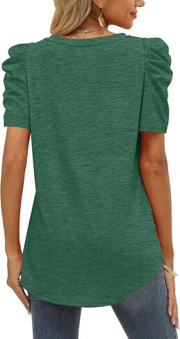 XIEERDUO Women Shirts Square Neck Puff Sleeve Tops Casual Tshirts Flowy in Saudi Arabia