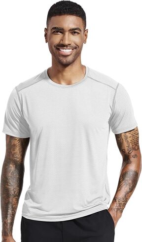 Mens Shirts, Gym T-Shirts for Men Fitted, Muscle Tee Moisture Wicking Workout Short Sleeve for Summer Gym Athletic in Saudi Arabia