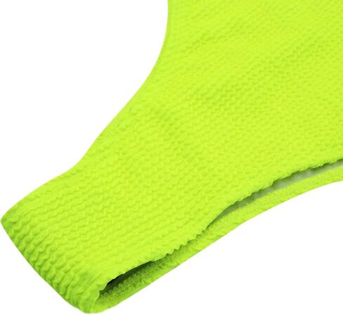 JUMISEE Women's Neon Ribbed High Cut One Piece Swimsuit Sexy Scoop Neck Low Back Padded Bathing Suit in Saudi Arabia