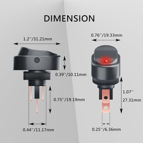 3 حزمة Led البيضاوي الروك التبديل 3Pin ON-OFF SPST البحرية تبديل التبديل لسيارة قارب عربة الغولف دراجة نارية لوحة القيادة استبدال 12 فولت RV ضوء مفتاح الطاقة in Kuwait