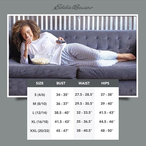 Eddie Bauer Women’s Pajama Set – 3 Piece Sleepwear Set - Bathrobe, T-Shirt, and Lounge Pants Set for Women (S-XXL) in Kuwait