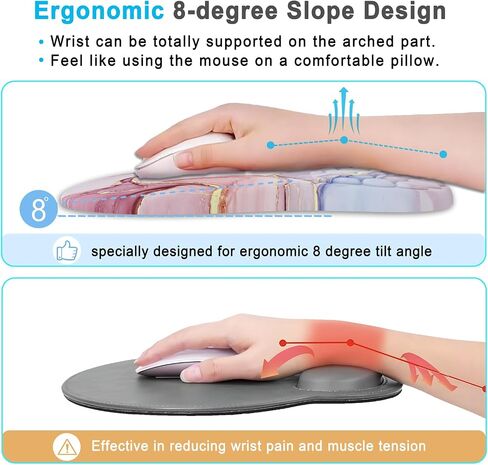 Ergonomic Mouse Pad Wrist Support with Gel Massage Design, [12x8 inch] Small Mouse Pads for Desk Pain Relief Wrist Rest for Mouse, Wrist Pad Office Supplies(Black Cat) in Saudi Arabia