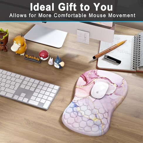 Ergonomic Mouse Pad Wrist Support with Gel Massage Design, [12x8 inch] Small Mouse Pads for Desk Pain Relief Wrist Rest for Mouse, Wrist Pad Office Supplies(Black Cat) in Saudi Arabia