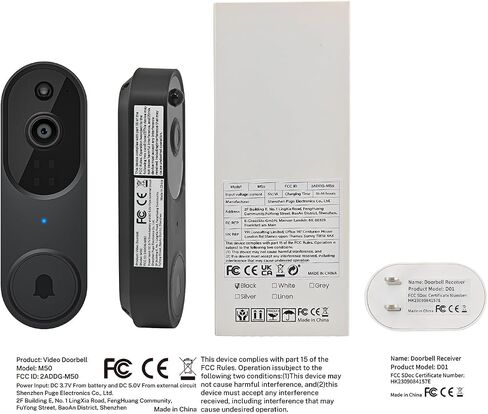 1080p Video Doorbell Camera Wireless, Chime Ringer Included, AI Human Detection, 2-Way Audio, Home Security System, Live View, 2.4G WiFi, Night Vision, Cloud Storage, Rechargeable Battery in Saudi Arabia