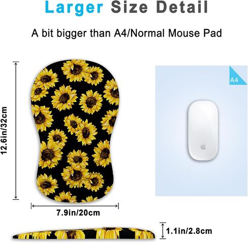 Ergonomic Mouse Pad Wrist Support with Gel Massage Design, [12x8 inch] Small Mouse Pads for Desk Pain Relief Wrist Rest for Mouse, Wrist Pad Office Supplies(Black Cat) in Saudi Arabia