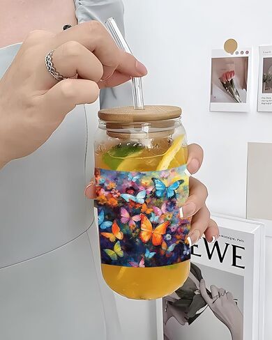 5pcs Glass Cup Butterfly Waterproof Transfer Stickers for 16 Oz Water Bottle,Laptop,DIY Art Decorate Aesthetic UV Dtf Wraps for Female Adults Kids Teens Classroom Office Optimal Motivational SL048 in Saudi Arabia