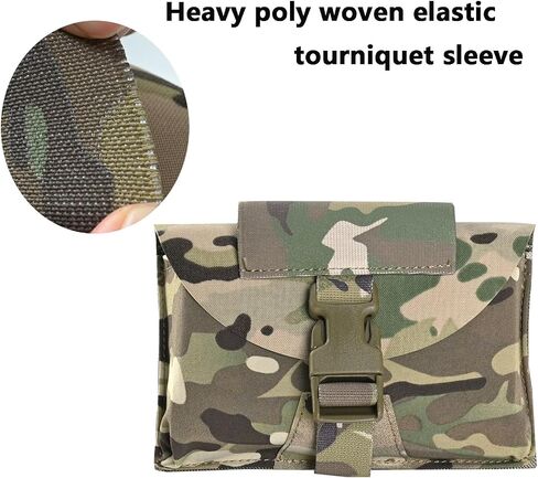 2 in 1 Blow Out Medical Pouch & Tourniquet Holder: IFAK | Trauma | Fisrt Aid Kit Pouch(Empty) | Stretchy Trauma Shears Holster Molle & Blet Loop for Tacical Vest Heavy Duty Belt in Saudi Arabia