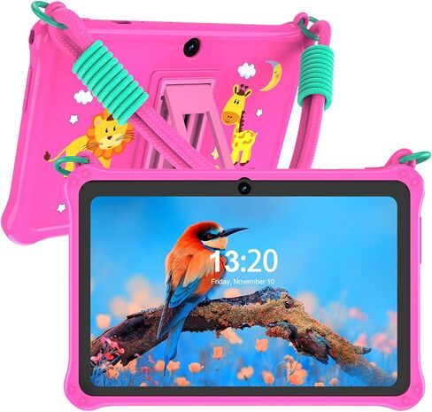 PRITOM Lanyard Kids Tablet 7 inch, 32GB Toddler Tablet Android 13 with WiFi, Dual Camera, Education, Games, Kids Software Pre-Installed, Parental Control, Blue in Kuwait