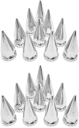 33mm Lug Nut Covers for Semi Trucks, ABS Chrome Flanged Spikes Push-in Lug Nut Cover Caps for Semi Trucks, Pack of 20 PCS in Saudi Arabia