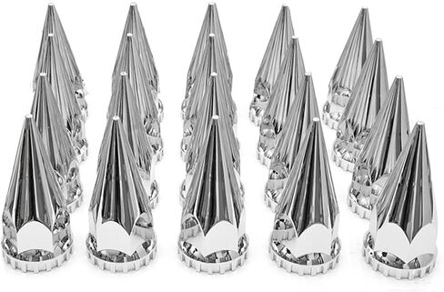 33mm Lug Nut Covers for Semi Trucks, ABS Chrome Flanged Spikes Push-in Lug Nut Cover Caps for Semi Trucks, Pack of 20 PCS in Saudi Arabia