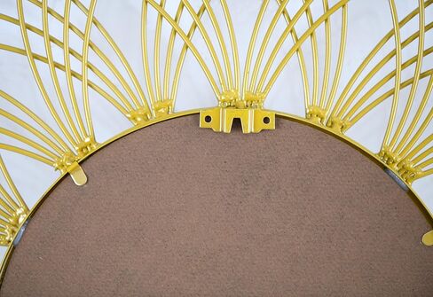 مرآة حائط كبيرة مقاس 27 بوصة بإطار معدني ذهبي مرآة دائرية مرآة دائرية ذهبية لغرفة المعيشة وغرفة النوم وخط المدخل ذهبي in Kuwait