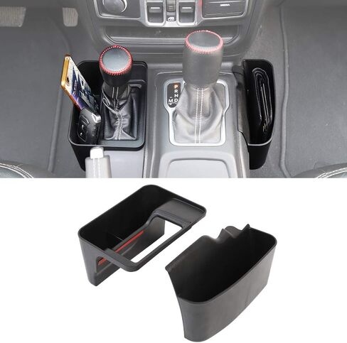 Savadicar JL GearTray Gear Shift Console Side Storage Box Auto Transmission Shifter Side Organizer Tray for 2018-2022 Jeep Wrangler JL JLU & Jeep Gladiator JT، الملحقات الداخلية، أسود in Saudi Arabia