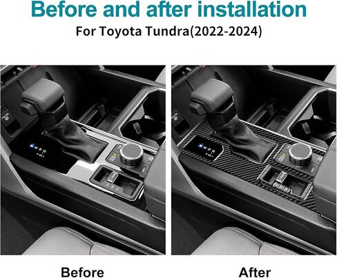 AIRSPEED Carbon Fiber for Toyota Tundra 2022 2023 2024 Center Console Gear Shift Panel Cover Interior Trim Accessories, Black in Saudi Arabia