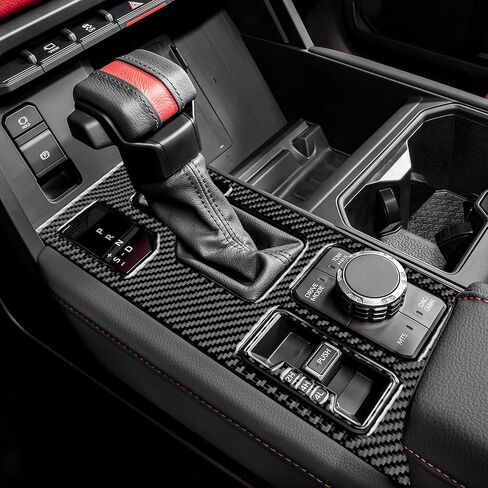 AIRSPEED Carbon Fiber for Toyota Tundra 2022 2023 2024 Center Console Gear Shift Panel Cover Interior Trim Accessories, Black in Saudi Arabia