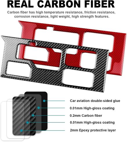 AIRSPEED Carbon Fiber for Toyota Tundra 2022 2023 2024 Center Console Gear Shift Panel Cover Interior Trim Accessories, Black in Saudi Arabia