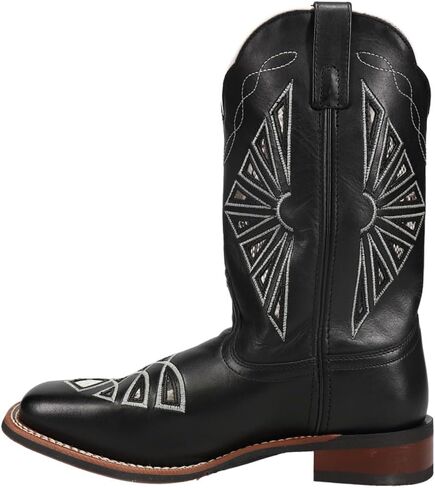 Laredo Womens Kite Days Embroidery Square Toe Casual Boots Mid Calf Low Heel 1-2" - Black in Saudi Arabia