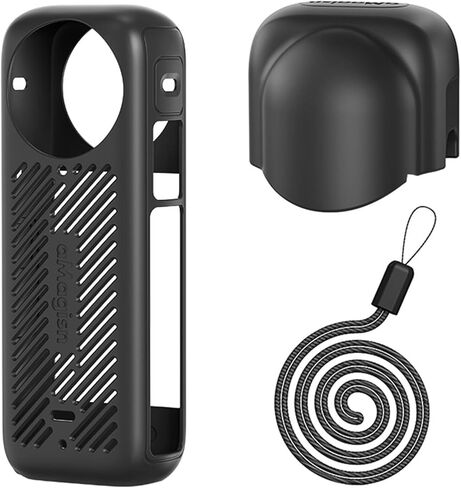 Silicone Case Compatible for Insta360 X4 Action Camera Accessories Kit Soft Rubber Protective Case with Lens Cover Guard (X4, Type1) in Saudi Arabia