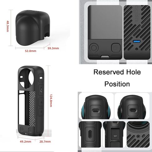 Silicone Case Compatible for Insta360 X4 Action Camera Accessories Kit Soft Rubber Protective Case with Lens Cover Guard (X4, Type1) in Saudi Arabia