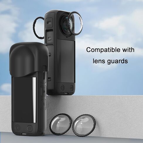 Silicone Case Compatible for Insta360 X4 Action Camera Accessories Kit Soft Rubber Protective Case with Lens Cover Guard (X4, Type1) in Saudi Arabia