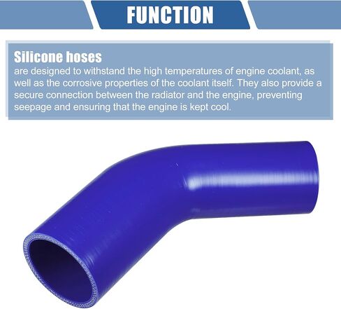 X AUTOHAUX 1 Pcs 51-60mm 2.01"-2.36" ID 120mm 4.72" Length 45 Degrees Blue Car Silicone Hose Coolant Hose Universal in Saudi Arabia