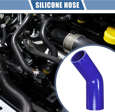 X AUTOHAUX 1 Pcs 51-60mm 2.01"-2.36" ID 120mm 4.72" Length 45 Degrees Blue Car Silicone Hose Coolant Hose Universal in Saudi Arabia