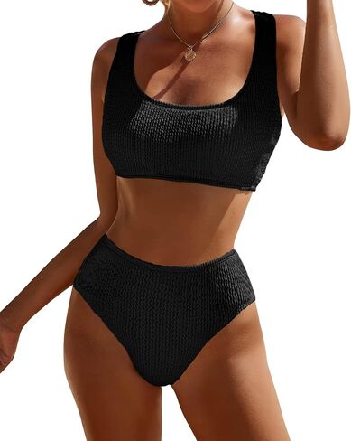 Womens Swimsuits Two Piece Sports Bathing Suits Crop Tops Ribbed Bikini Sets Swimwear Bottoms in Saudi Arabia