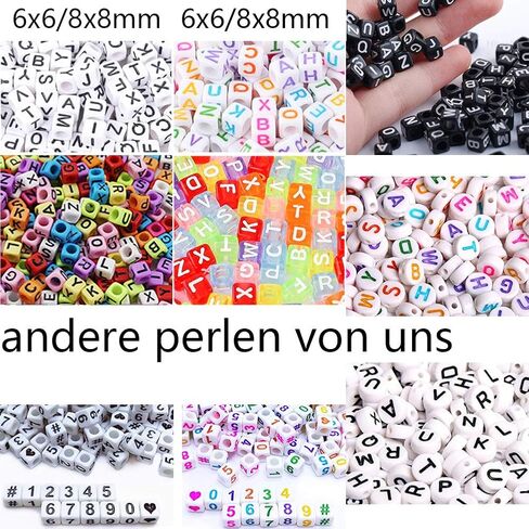 DAHI 1000pcs Cube Letters Beads Black Square Alphabet Beads A-Z Acrylic Letter Beads for Jewelry Making (White Black 6x6mm) in Saudi Arabia