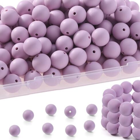 100pcs Silicone Beads, 15mm Silicone Beads for Keychain Making, Red Beads for Pens Silicone Focal Beads Bulk, Round Rubber Silicone Beads for Bracelets, Rrts and Crafts with Elastic Strings in Kuwait