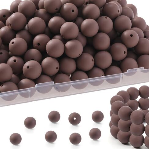100pcs Silicone Beads, 15mm Silicone Beads for Keychain Making, Red Beads for Pens Silicone Focal Beads Bulk, Round Rubber Silicone Beads for Bracelets, Rrts and Crafts with Elastic Strings in Kuwait