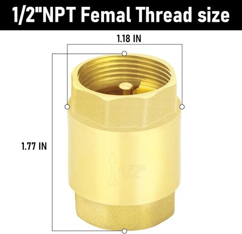 Kodilin 1 قطعة صمام فحص في الخط 1-1/4 بوصة خيط أنثى، منع التدفق الخلفي، صمامات فحص في اتجاه واحد in Kuwait